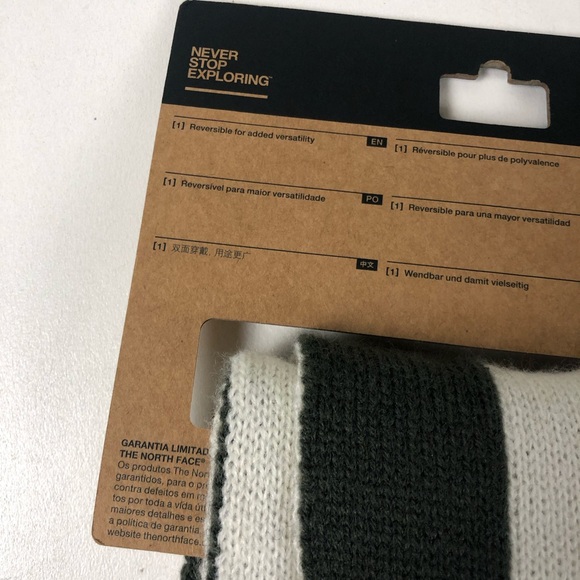 TNF The North Face Reversible Logo Scarf NWT Bold 2 Tone Design Unisex Scarves - Picture 4 of 6